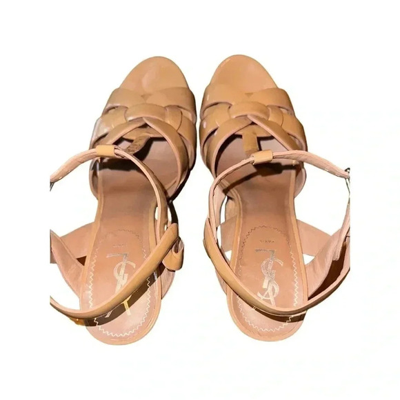 Saint Laurent Patent Leather Tribute Nude Heels Size 38.5 - Picture 7 of 10